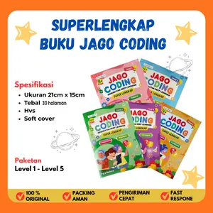 (Isi 5 Buku) PAKET BUKU JAGO CODING ANAK TK PAUD - Bisa Belajar Tanpa Komputer - Aktivitas Coding Superlengkap - Buku Coding Untuk Anak SD - konten padat full color - Coding For Kids 6 7 8 Tahun