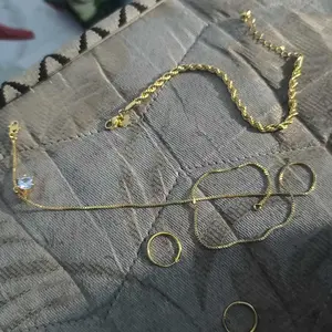 Set Perhiasan Wanita Premium Gelang Tambang Elagan Berlapis Emas Muda Mewah Elegan Terlaris