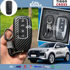 Cover Remote Carbon Chery TIGGO CROSS New 2025/2026 Casing Kunci + Gantungan