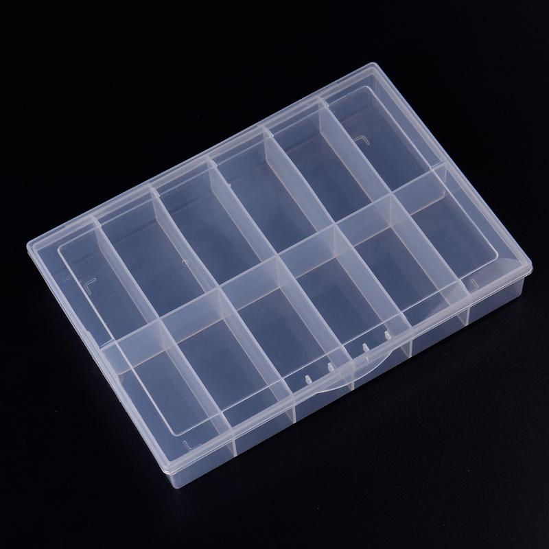 Hộp Đựng Móng Nghệ Thuật Hình Chữ Nhật, 12 Ngăn, Trong Suốt, Để Đồ Trang Trí Móng Tay Và Đồ Trang Sức Kim Cương Giả, Hộp Đựng Phụ Kiện Làm Móng