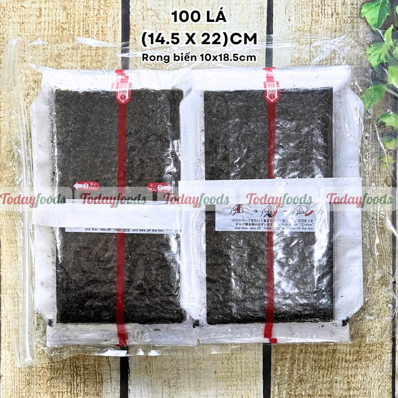 100 Lá Rong Biển làm Cơm Nắm Tam Giác Onigiri Nori Film (14.5 x 22cm)  | Có Film từng Lá Riêng