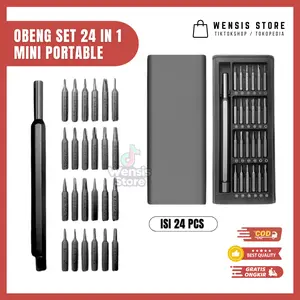 Obeng Set 24 in 1 Magnetic - Obeng Reparasi Kacamata / Komputer / Jam / HP Berbahan Steel Screwdriver Tool Kit