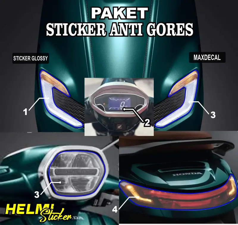PAKET STICKER TRASPARAN MIKA HONDA STYLO 160 PELINDUNG MIKA ANTI GORES  SEN LAMPU STOP LAMPU DEPAN SPIDOMEETER ANTI GORES VARIASI STIKER Motorcycle 1