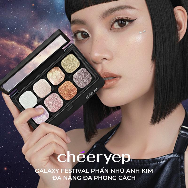 Video Cheeryep Bảng Phấn Mắt Galaxy Festival 8 Ô Nhũ Mịn Bắt Sáng Lấp Lánh Dễ Tán Bền Màu Cho Mọi Phong Cách