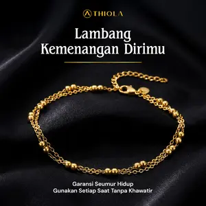 THIQLA - Gelang Kaki Jedar ZAWJAH - Gelang Kaki Dewasa Jumbo Bisa Serut - Gelang Kaki Wanita Rumbai - Gelang Kaki Cewek 2 Layer