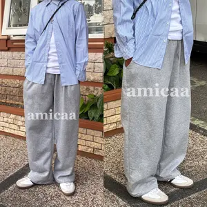 Amicaa - Celana Baggy Loose Sweatpants Jogger Highwaist Korean Style Training Pria Wanita Casual Sport Nyaman