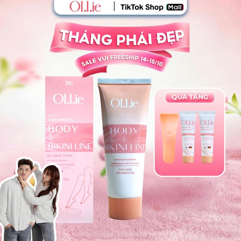 [SIÊU DƯỠNG]_KTL8012 COMBO 1 OLLIE Kem Tẩy Lông Body Nam Nữ Tặng 2 Gel Dưỡng Và Que Gạt - Kem tẩy lông nách dành cho mọi loại da tay long kem tây tẩy lông mẹ bầu