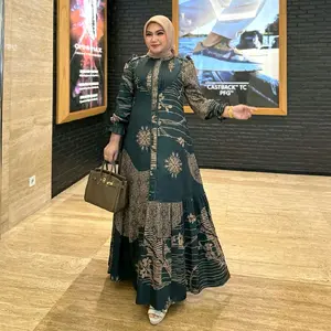 Allura Dress by irna emerlad  Spesifikasi - Bahan Biba Print karakteristik bahan tebal, bertekstur, adem dan nyaman Muslim Gamis Pesta