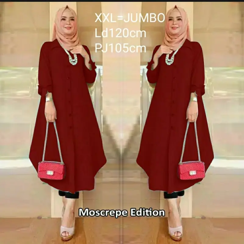 Tunik Jumbo Duffy Ld120&100 Tunik wanita Terlaris Hijab Muslimah Kekinian Atasan Jumbo Busui&Frendly Fashion Muslim Baju Wanita Cod 3