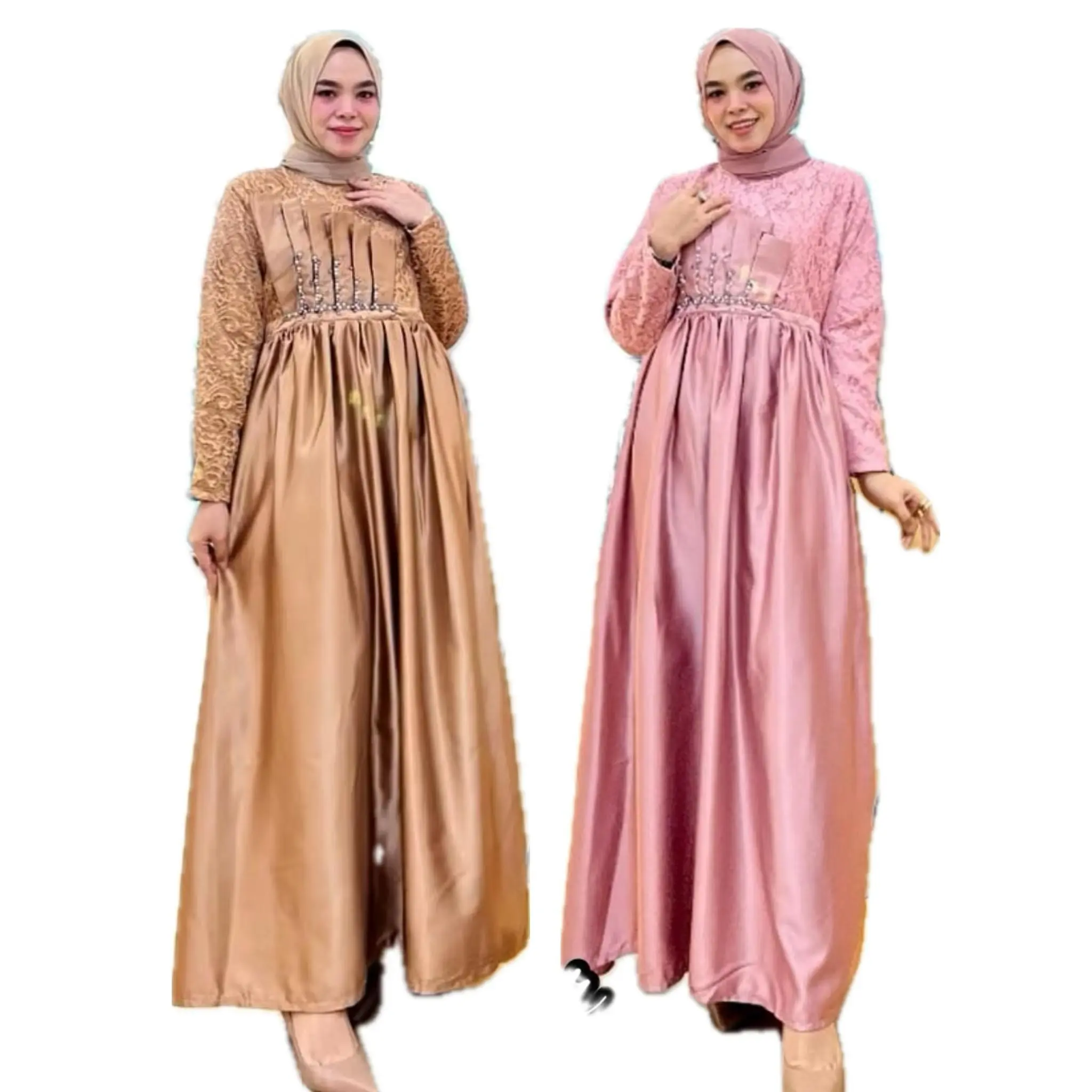 Gamis Pesta Model Kipas Kekinian Maxi Muslim Payet Kondangan