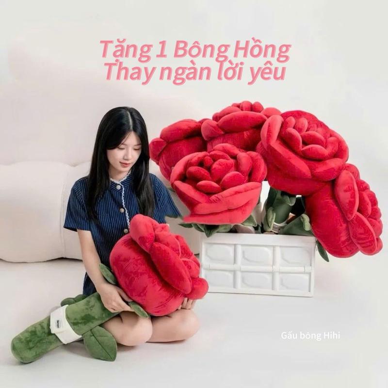 Gấu Bông Hoa Hồng Đỏ Khổng Lồ size 45cm,95cm Quà Tặng bạn Gái siêu xinh dịp lễ Tặng 1 Bông Hồng Thay Ngàn Lời Yêu - Gấu Bông HiHi