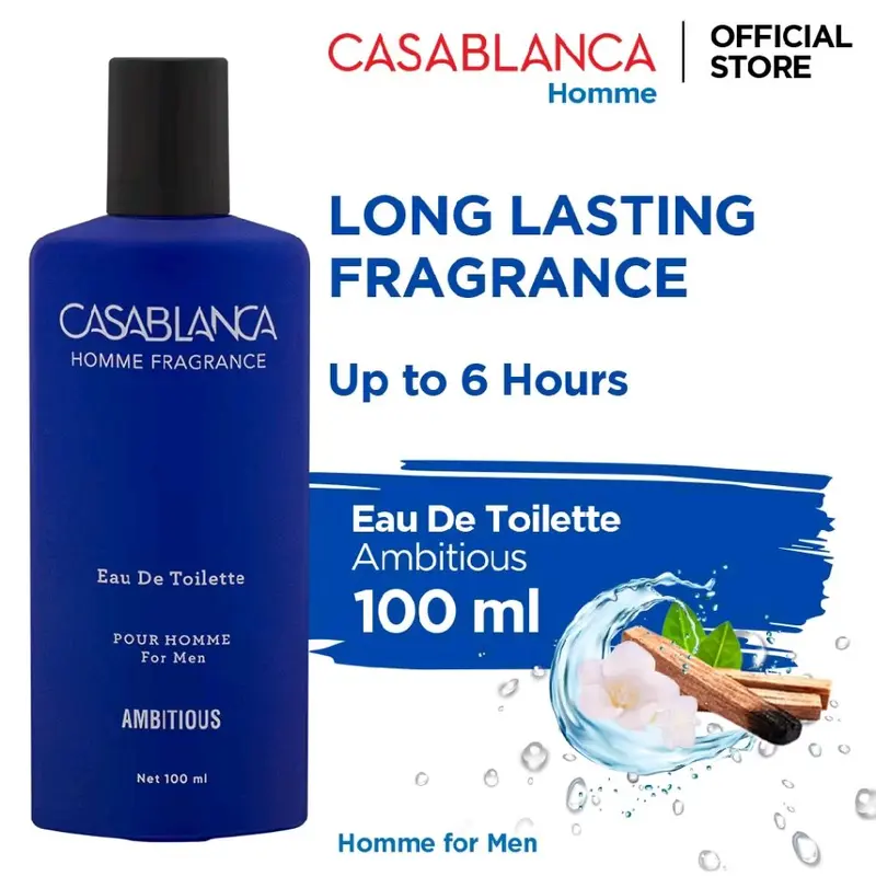 Casablanca Eau De Toilette Long Lasting Fragrance 100 ML / Casablanca EDT Homme 100 ML / Casablanca EDT Femme 100 ML/ 7