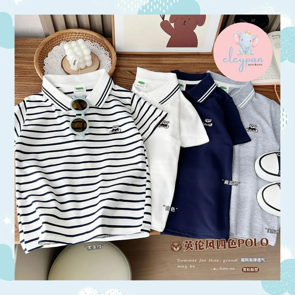 Kaos Polo Anak Laki Laki Import Premium Baju Kerah Lengan Pendek Anak Cowok Kids Daily Wear Casual