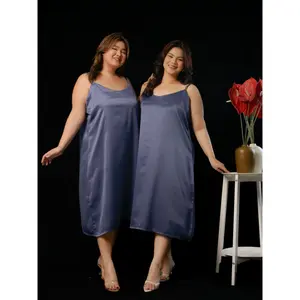 Xtramiles - Soie Silk Dress 15 Colors | Dress Wanita Silk Dress Gaun Satin Big Size