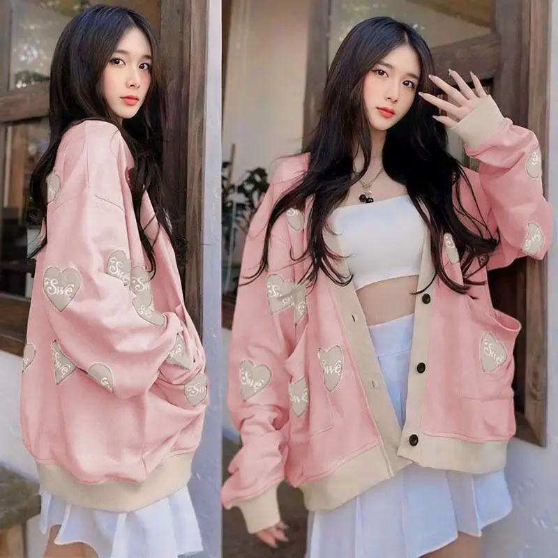 SWE LOVE CARDI OVERSIZE WANITA OUTFIT KOREAN LOOK CARDY KANCING BERSAKU