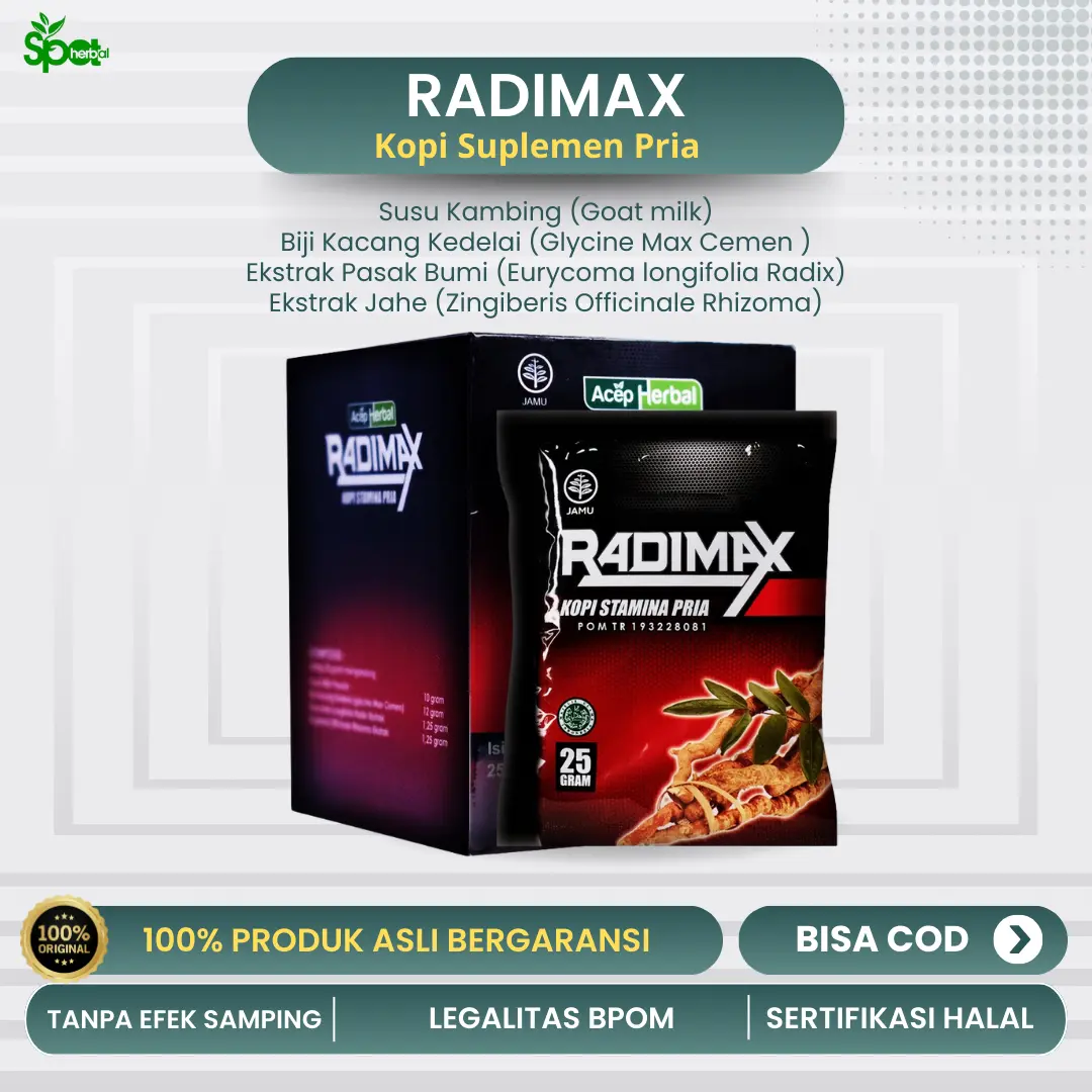 Kopi Radimax 10 Sachet Sudah BPOM Minuman Kopi Sudah Halal MUI