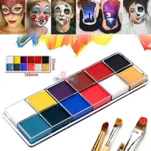 FACE BODY ART PAINTING 12 COLOR PROFESIONAL MAKE UP ARTIST/YOUTUBER 12 WARNA COLOURS