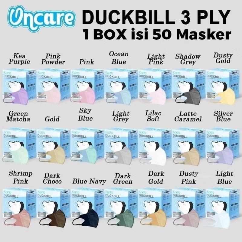 MASKER DUCKBILL ONCARE WARNA WARNI 3PLY ISI 50 PCS PREMIUM - NAVY BLUEE 50 PCS