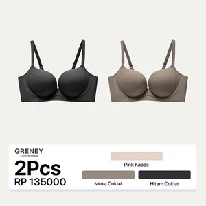 GRENEY-Gbras-(2PCS)Bra One Piece Warna Kombinasi Penuh ringan Bh Wanita Beha Pakaian Dalam Remaja Basic Tanpa Kawat Cewek Lingerie Plain Desain Kontras Push up Berbentuk Dan Nyaman Tingkatkan Mengumpulkan PD Busa Wireless Seamless Cantik Dewasa-89616