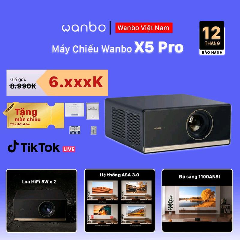 Máy Chiếu Wanbo X5 Pro - Độ sáng 1100ANSI, Android TV11 0