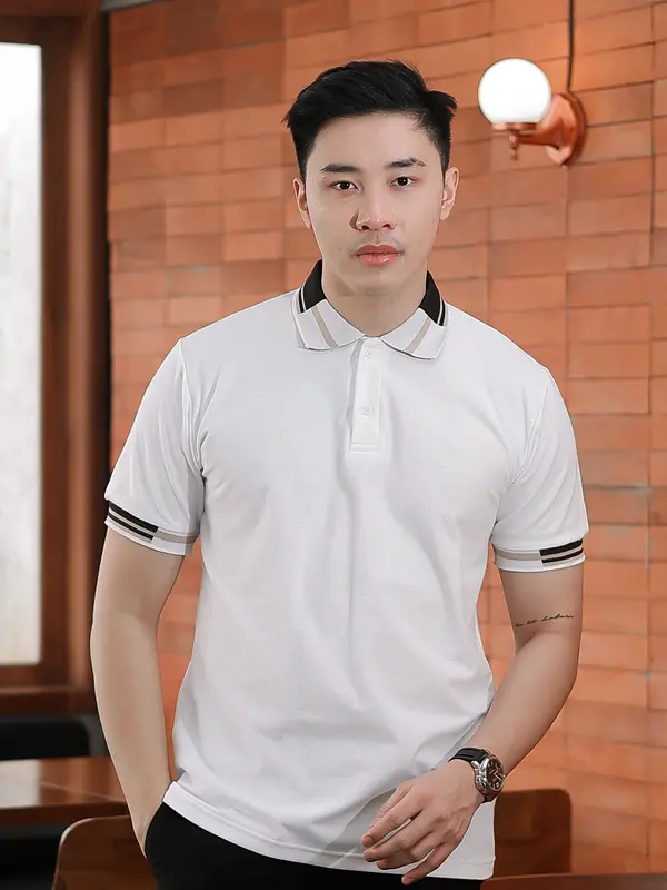 Polo Pria JUSTIN Pique Premium, By Bravo project Kerah Kaos 4