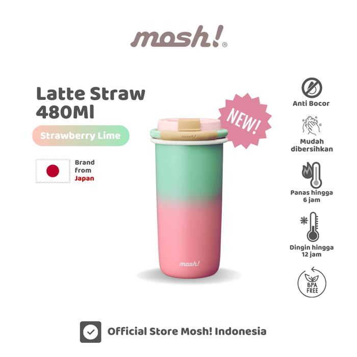 Gambar Latte Straw Tumbler 480ml Sweet Candy Series - Botol Minum Stainless 304 - Strawberry Lime dari Mosh Indonesia Kota Administrasi Jakarta Timur Tokopedia