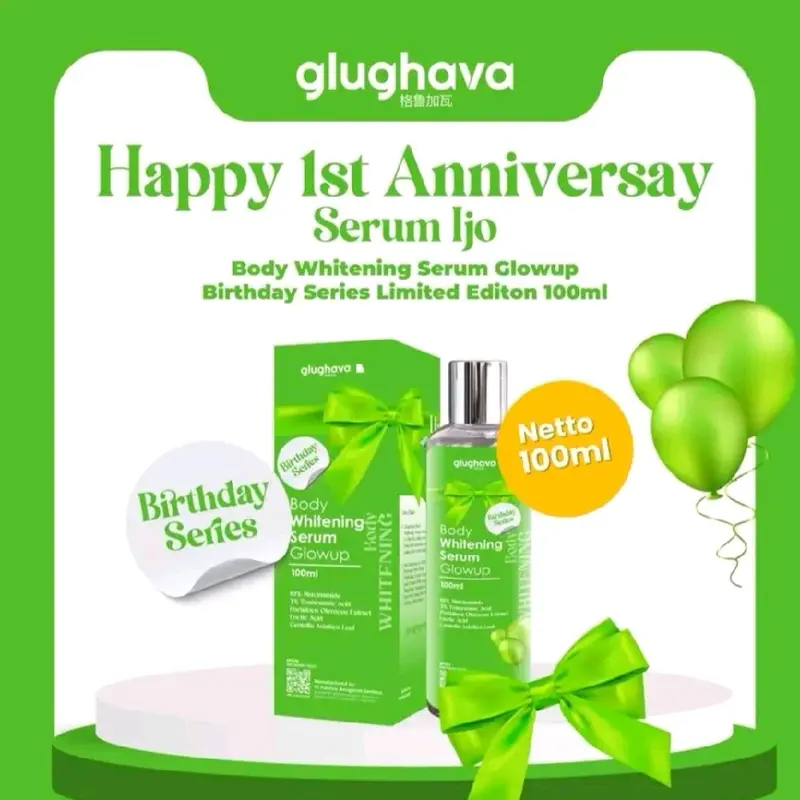 GLUGHAVA WHITENING BODY SERUM GLOW UP 100ML | MENCERAHKAN BADAN | PERAWATAN TUBUH 0