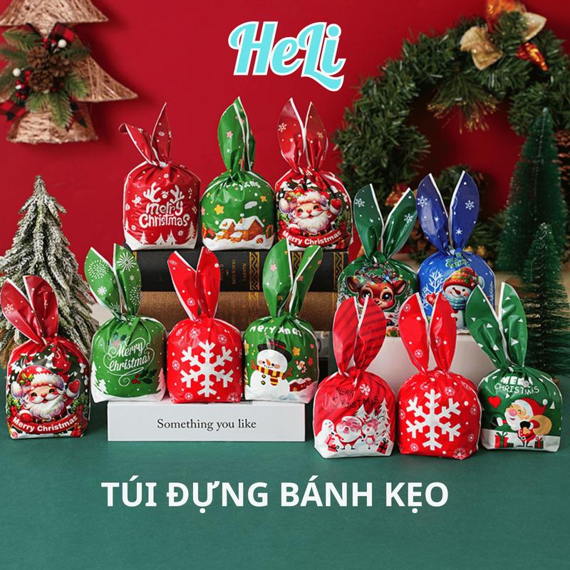 TAI THỎ SET 10 50 TÚI ĐỰNG BÁNH KẸO NEOL HÌNH TAI THỎ NHIỀU HỌA TIẾT TÚI ĐỰNG QUÀ NOEL SINH NHẬT QUÀ TẶNG NOEL