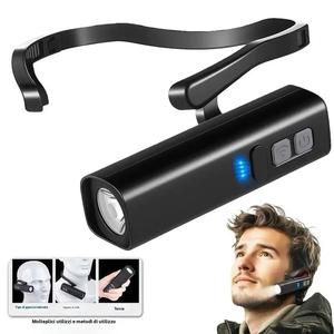 Linterna frontal led con sensor de movimiento ondulante, diadema negra desmontable, linterna para exteriores con control por movimiento y soporte ajustable, lámpara de pesca nocturna recargable