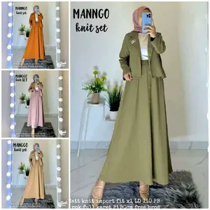 Setrok Sandra Wanita Baju Stelan rok Premium Terbaru Pakaian Populer Bahan knit mango Alfaraq