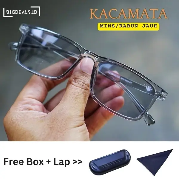 KACAMATA MINUS/RABUN JAUH LENSA GRAY FREM ABU -0.50 SAMPAI -4.00 PRIA/WANITA Frame Eyewear
