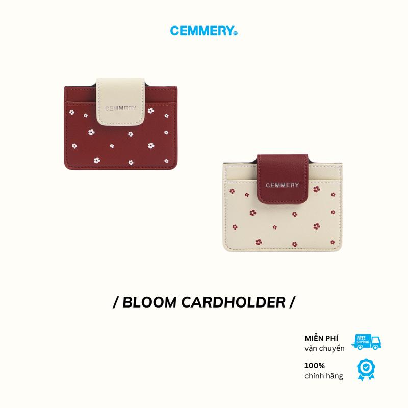 Ví Mini CEMMERY Local Brand Bloom Cardholder Da PVC In Hoa 4 Ngăn 2 Màu