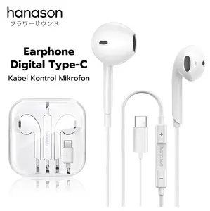 Hanason Wired Headset 3.5mm Headset Handsfree Kabel Anti Delay Earphone HD Call, Suitable for Samsung, Huawei, Xiaomi and iph 15/16/17 - PP01