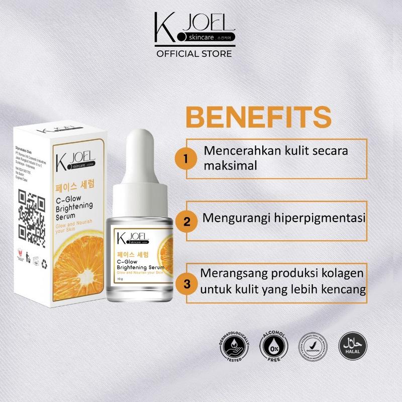 C. KJOEL Paket Bundling Brightening Day Cream / Moist & Glow Night Cream / Serum Vit C Neck - BPOM 6
