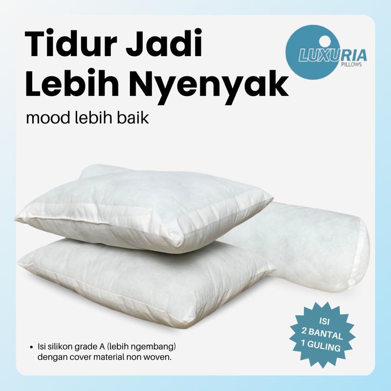 2 BANTAL + 1 GULING TIDUR HARGA MURAH ISIAN FULL SILIKON 0
