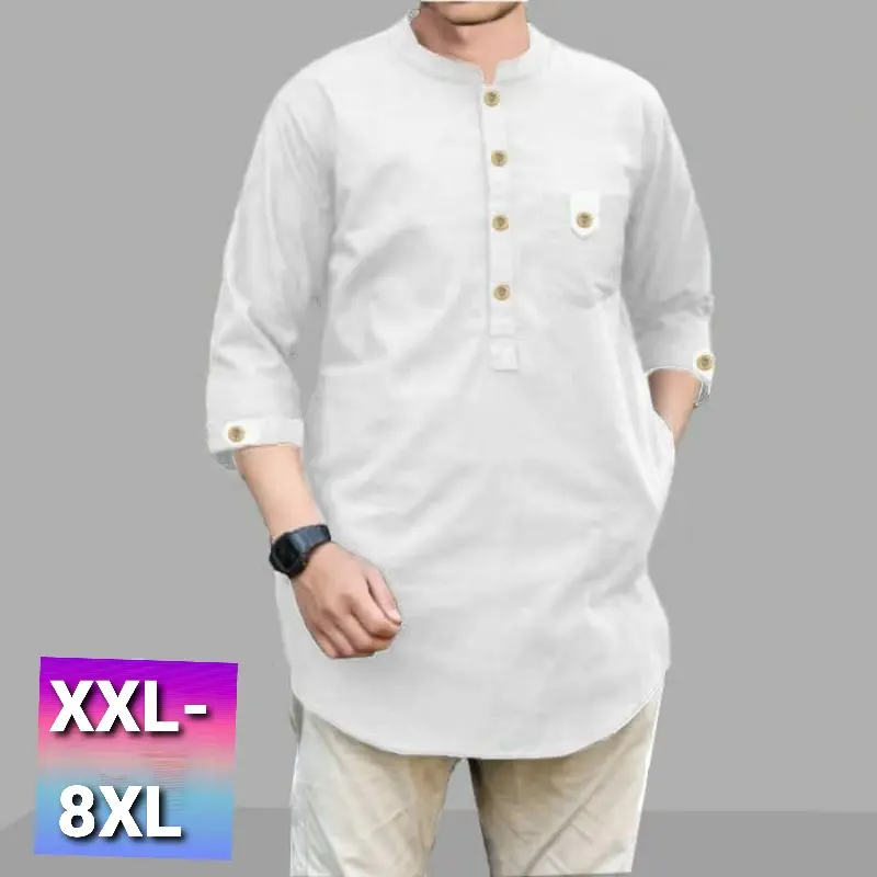 Baju koko pria dewasa lengan 3/4 polos 3 saku aktiv