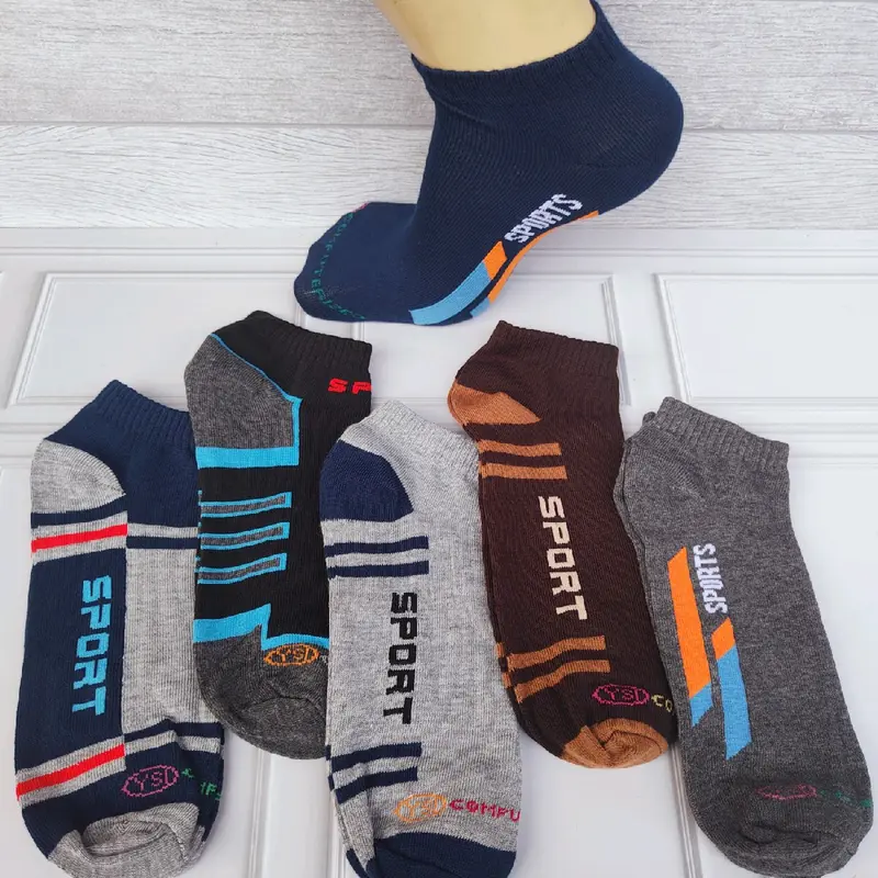 (New Sport) Paket 12 Pasang Kaos Kaki Pendek Pria Wanita Dewasa Remaja Motif Sport Semata Katun Tebal 5