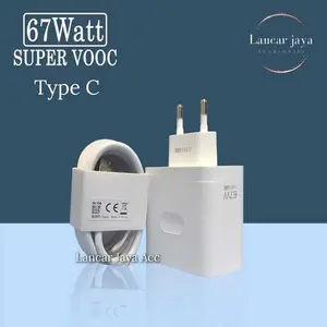 Charger Casan Carger 67W 67 Watt Super VOOC TYPE C Kabel Cable Kompatibel A78 A98 Reno 8T 10 11 11F Teknologi Terkini