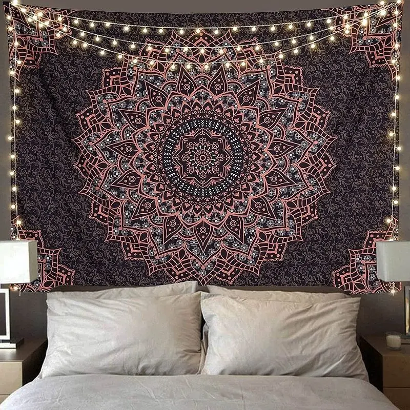 Mandala retro hanging cloth aesthetic hippie wall decoration Bohemian home tapestry dormitory personalized background cloth