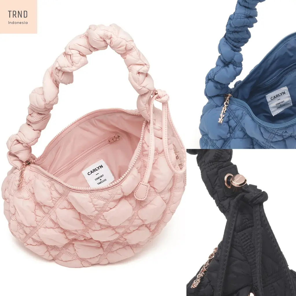 Carlyn Bag Embos Ada Logo Carlyn Cozy Bag Puffy Sling Bag Wanita Original Import Bangkok SB017