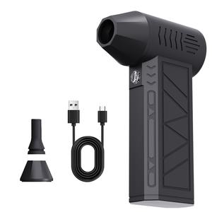 ミニターボジェットファン、3段階調整可能な電動エアダスター、LEDライト付きブラシレスモーターハンドヘルドブロワー、充電式電動工具
