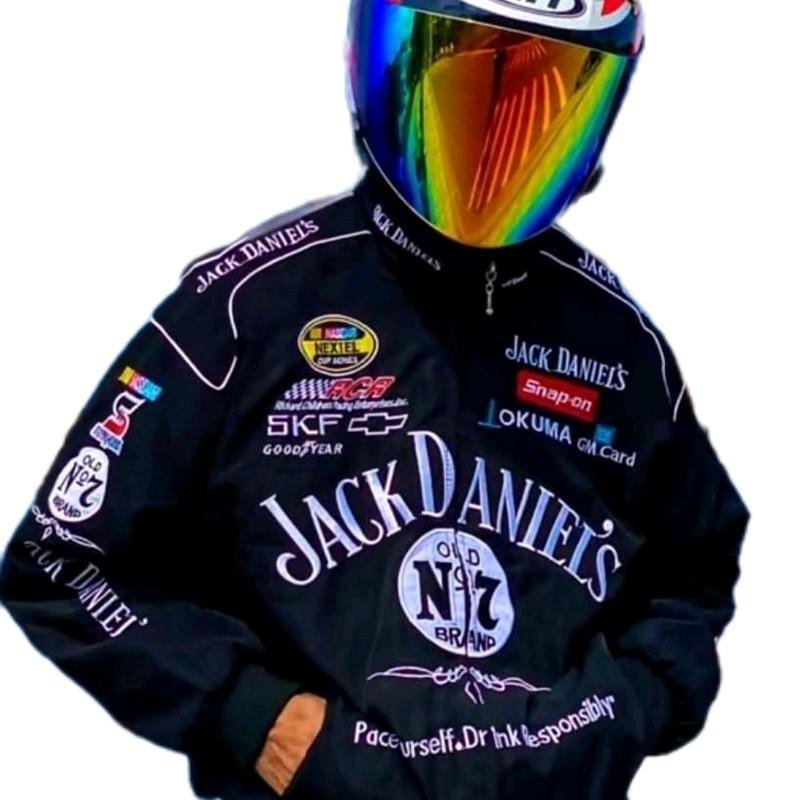 Áo Khoác Jack Daniels Vải Kaki 3 Lớp, Có Trần Bông, Logo Hình Trên Áo Được Thiêu Menswear Nam Dài Tay Jacket Tay Dài