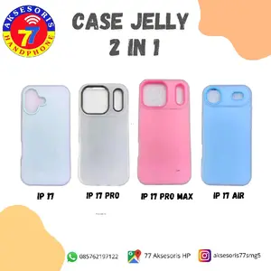 Aksesoris HP Case Jelly 2 in 1 untuk iPhone 11 & iPhone 17 Air Warna Cerah Tahan goresan