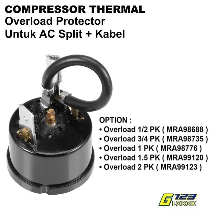 Overload AC 0.5 0.75 1/2 3/4 1 1.5 2 PK HP Split Kompresor Bulat
