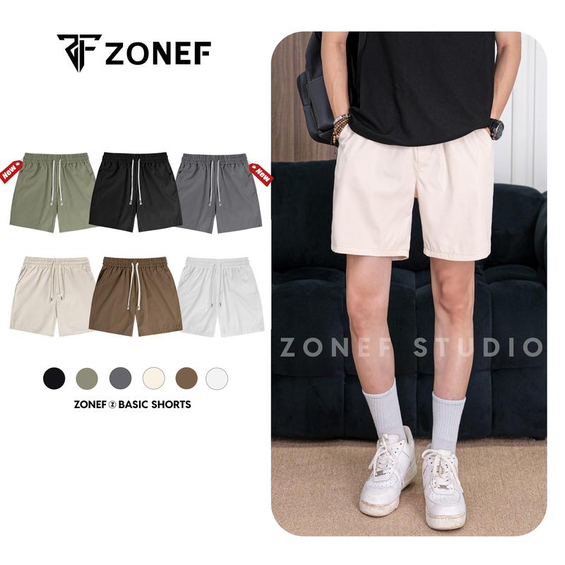 Combo 2 quần short kaki Zonef.studio cạp chun form Đùi cộc vải Kaki 2 da Menswear nam có túi
