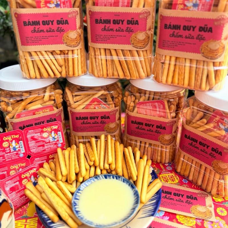   TPFOOD  Bánh Quy Đũa Mặn Chấm Sữa Ông Thọ - Hủ 500gr - Thơm Ngon Giòn Rụm 