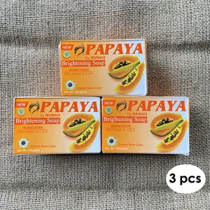Sabun Pepaya 3 pcs Sabun Papaya By Mamaya 135gr Brightening Soap Mencerahkan Tubuh Extract Bunga