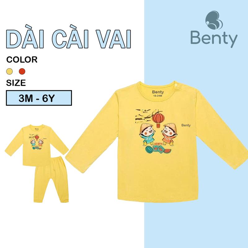 Dài cài vai TẾT BT066 2024 BENTY chất mềm mịn mát cho bé trai bé gái đồ bộ cao cấp mặc đi chơi