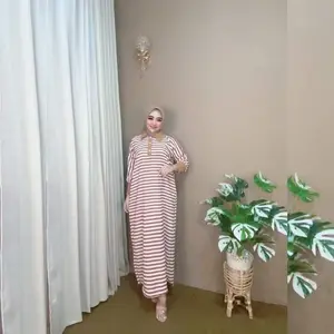 MIDI BELLA STRIP - cringkle motif premium Wanita Dress Crinkle Casual • simpel