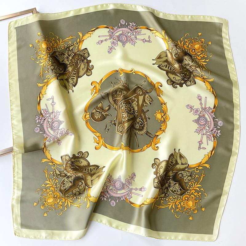 Product Introduction of Khăn Quàng Cổ Vuông In Họa Tiết, Chất Liệu Lụa Mô Phỏng, 27,55 "x 27,55", Khăn Quàng Cổ Cho Nữ, Phụ Kiện Thời Trang Đa Chức Năng, Khăn Quàng Tóc, 1 Chiếc, WJ1026-273 17